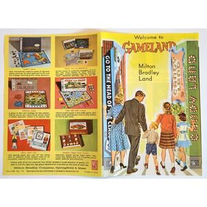 Milton Bradley Welcome to Gameland Brochure Advertising Vintage 1962 Mint
